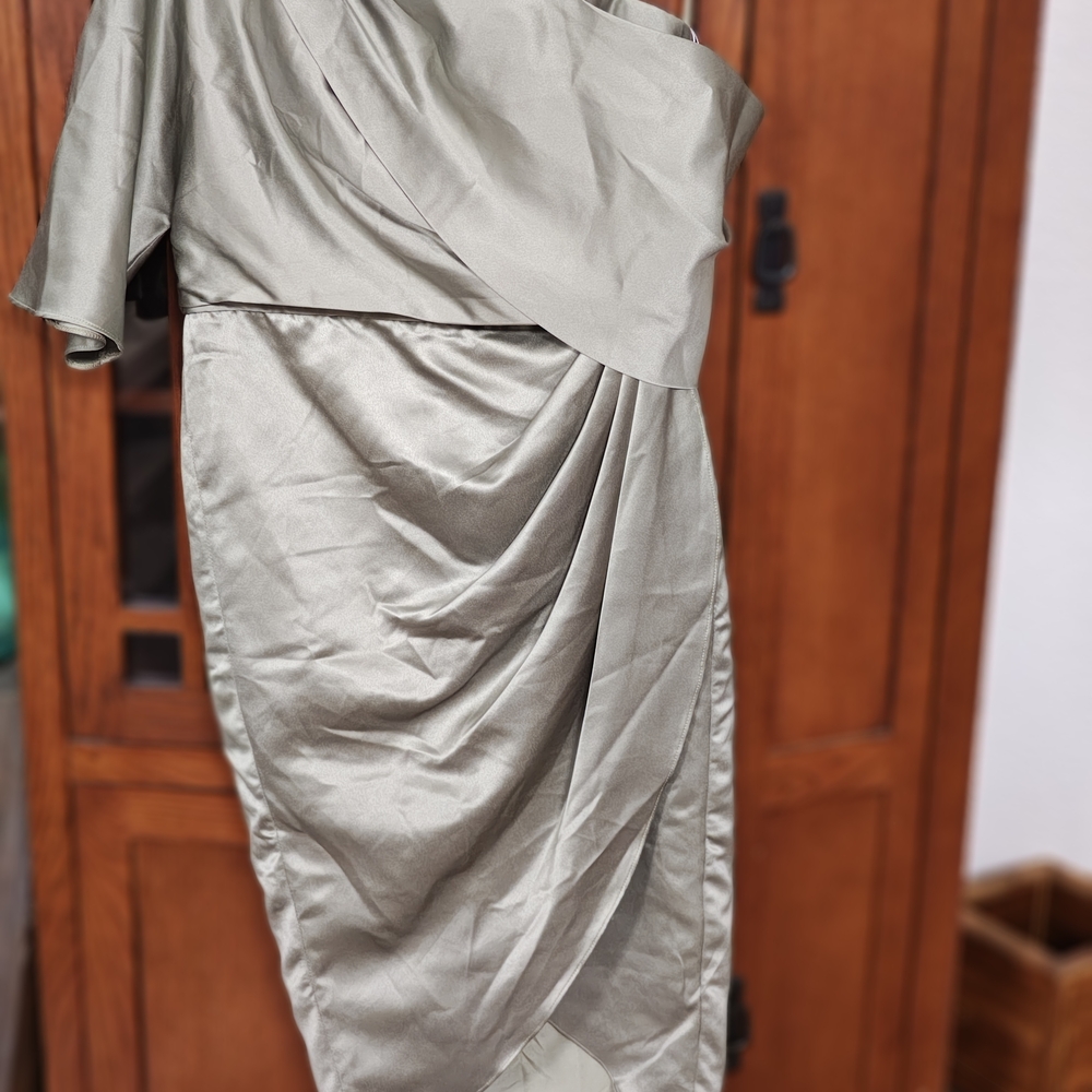 Chic One Shoulder Olive Dress